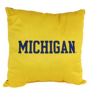 lot 1390 image: College Covers Michigan Wolverines 16 Decorative Pillow