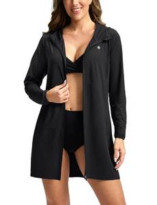 lot 2158 image: G Gradual Womens UPF 50 Swim Cover Up Hoodie Black