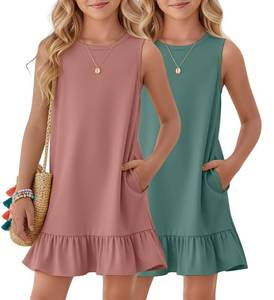 lot 2160 image: Halfchet 2-Pack Girls Sundress, Size 13-14 Years