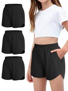 lot 2162 image: Resinta Girls Athletic Shorts 3-Pack High Waist 13-14y