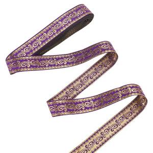 lot 2193 image: Mayjoydiy Purple Jacquard Ribbon Trim 7.7 Yards