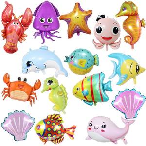 lot 2206 image: TACYKIBD 15-Piece Ocean Themed Foil Balloons