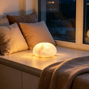 lot 2247 image: Boeavance Natural Marble Cordless Touch Lamp
