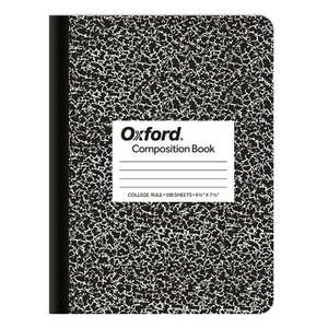 lot 2314 image: Oxford Composition Book  College Rule  100 Pages  7-12 in. x 9-34 in.  Black Marble  63796