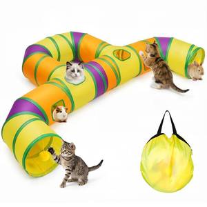 lot 2320 image: GUSTYLE Collapsible Cat Tunnel with Interactive Pom-Poms