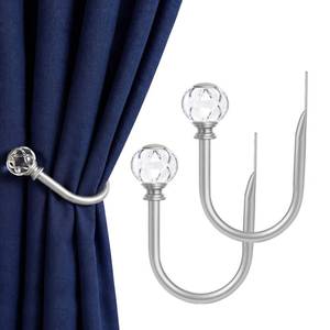 lot 2322 image: KAMANINA Silver Curtain Holdbacks with Crystal Finials