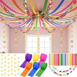 lot 2333 image: LFUTARI Paper Chain Strips and Star Garland Decoration Set