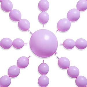lot 2337 image: PartyWoo Lavender Linking Balloons 100pc 12 Inch