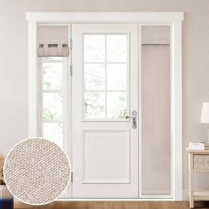 lot 2424 image: HOMEIDEAS 100% Blackout Linen Sidelight Curtains 12x68