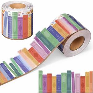 lot 2427 image: Zonon 65ft Colorful Bookshelf Bulletin Board Border