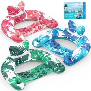 lot 2438 image: KEUCL 3-Pack Inflatable Pool Float Chairs