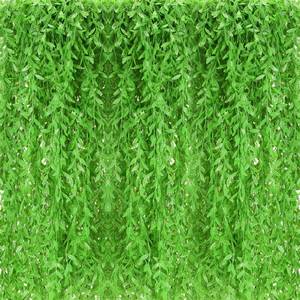 lot 9344 image: Riceshoot 24 Pcs Artificial Hanging Vines Fake Weeping Willow Leaves Decor Fake Seaweed Artificial Vines Greenery Garland for Wedding Party Backdrop Wall Decor Garden Patio Backyard (Fruit Green)