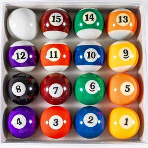 lot 9350 image: YDDS Billiard Balls Set 2-14 Regulation Size Pool Table Balls for Replacement (16 Resin Balls)
