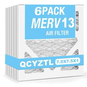 lot 9379 image: Upgraded 7.5x7.5x1 MERV 13 Furnace Replacement Filter, Household air conditioning and Air conditioning HVAC Filter Replacement,6 Pack
