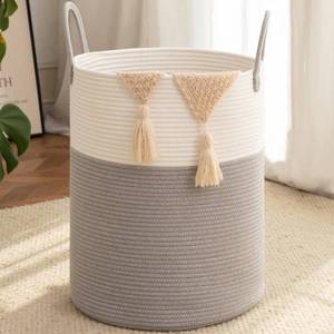 lot 9401 image: OIAHOMY 80L Nursery Hamper Laundry Basket Laundry Hamper GreyWhite