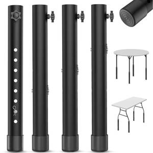 lot 9417 image: Laowu Folding Table Leg Extenders, 8-Levels Adjustable Table Leg Risers