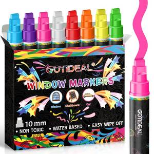lot 10004 image: GOTIDEAL Window Markers, 8 Colors, 10mm Jumbo Thick Tip Chalk Markers