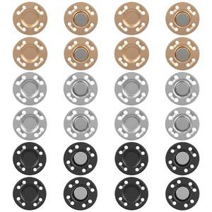 lot 10408 image: Yuanchu 12 Pairs Hidden Magnetic Snaps, 0.49in1.25cm Strong Sew on Snaps Fastener, Metal Magnetic Closures for Purses Clothing Handbag- Silver Gold Black Snap for Purses