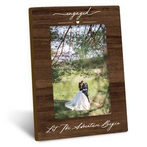 lot 10432 image: DUXMNAMG Wedding Engagement 4x6 Picture Frame, Just Engaged Photo Frame, Wedding Gifts for Newlyweds Couples Wife Husband, Newly Engaged Wedding Photo Frames for Desk Decor