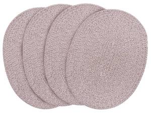 lot 10440 image: Braided Placemats Set of 4 Cotton Fabric Oval Table Mats Non Slip Washable 16  12 inch Oval Place Mats, 4 Pack Mix Brown Woven Placemats