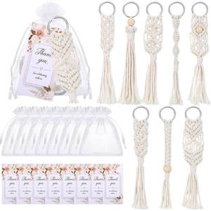 lot 10454 image: Giegxin 24 Pcs Macrame Keychains Bulk, Boho Party Favors