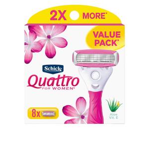 lot 10464 image: Schick Quattro Womens Razor for Shaving Refllls, Razors for Women Value Pack, Ladies Razors for Legs - 8 Count