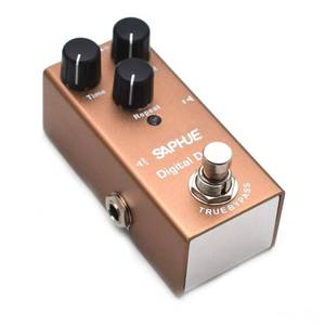 lot 10465 image: SAPHUE Drive Electric Guitar Effects Pedal Mini Single Type Single Dc 9V with TimeLevelRepeat Knob with Steel Metal Shell True Bypass Switch for Multi Electric Guitar Kit - Brown