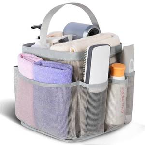 lot 12058 image: EUDELE Mesh Shower Caddy with 9-Pocket Design, Grey