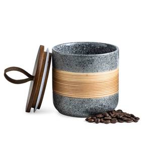 lot 12088 image: Miamolo Ceramic Coffee Container with Wooden Lid