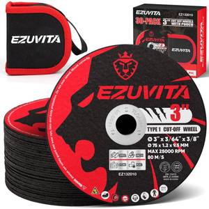 lot 12110 image: EZUVITA 40-Pack 4-12 Cut Off Wheels 0.045 Steel