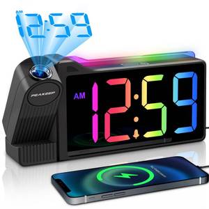 lot 12123 image: Peakeep Projection Alarm Clock with Nightlight