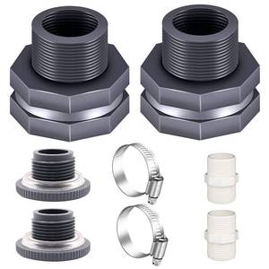 lot 12128 image: PVC Bulkhead Fitting 34 Inch with Plugs