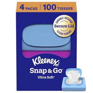 lot 12132 image: Kleenex Snap & Go Ultra Soft Facial Tissues, 2 Packs