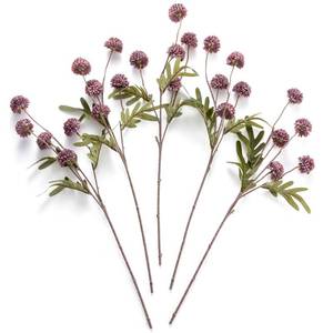 lot 12134 image: Laelfe Artificial Kiku Flower Stems - 5 Pieces Grey Purple