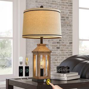 lot 17168 image: G-SAFAVA 23.75 Farmhouse Table Lamp USB Charging