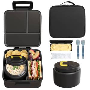 lot 17176 image: Maison Huis Kids Bento Lunch Box with Thermos & Bag