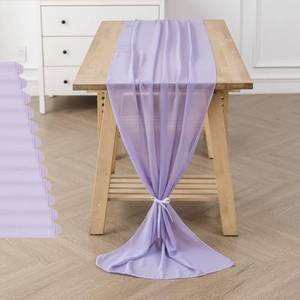 lot 17196 image: Flohar Chiffon Table Runner 29x120 Inch 12-Pack Lavender