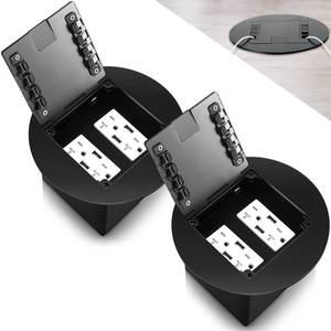 lot 17198 image: Chapou Recessed Floor Outlet 20A 4.8A USB (2-Pack)  Retail $112.99