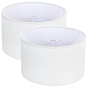 lot 17199 image: YoflowX White Drum Lamp Shades Set of 2 16 x 10