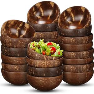 lot 17236 image: Bokon Coconut Shell Bowls 24 Pcs Large 5.5-6 In
