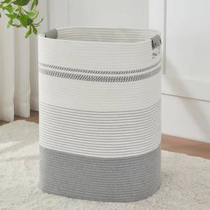 lot 17249 image: AINUOQI Cotton Laundry Basket with Handles 17 x 14 x 22