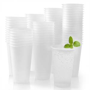 lot 18261 image: Datyiiha Frosted Plastic Cups 16 oz 100-Pack