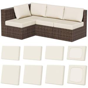 lot 18263 image: Vorshape 8-Piece Outdoor Cushion Covers, Stretch Patio