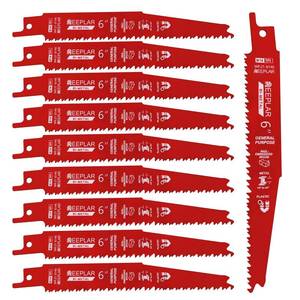 lot 18298 image: Reeplar Reciprocating Saw Blades 6 814 TPI 10-Pack
