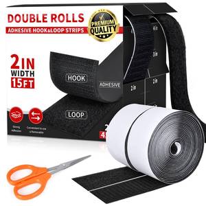 lot 18344 image: RPBHY Hook and Loop Adhesive Strips 2in x 15ft