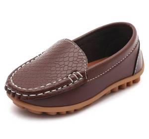 lot 18397 image: LONSOEN Toddler Slip-On Loafer Shoes Brown CN26