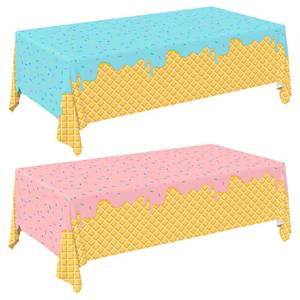 lot 18404 image: Gatherfun Ice Cream Plastic Tablecloth 54 x 108 Inch 2-Pack