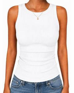 lot 18414 image: GAYHAY Womens Ribbed Tank Top White SIZE Large