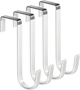 lot 18451 image: Mars-Rock Over Door Steel Hooks 4 Pack 5.5 White