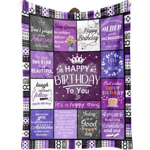 lot 19117 image: Purple Flannel Blanket Throw 60x50